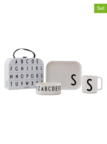 Design Letters 4tlg. Kindergeschirr-Set "Classics in a suitcase" in Weiß