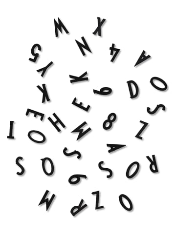 Design Letters Message-Board-Symbole "Buchstaben & Zahlen" in Schwarz - (L)2 cm
