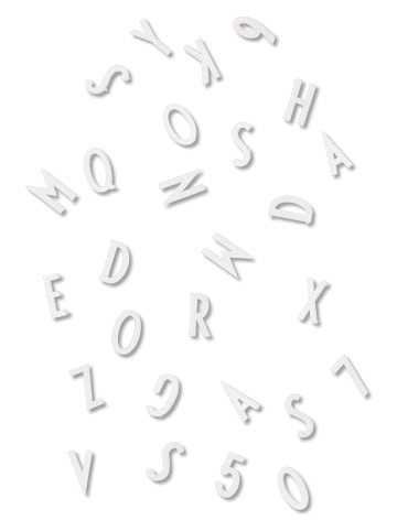 Design Letters Message-Board-Symbole "Buchstaben & Zahlen" in Weiß - (L)2 cm