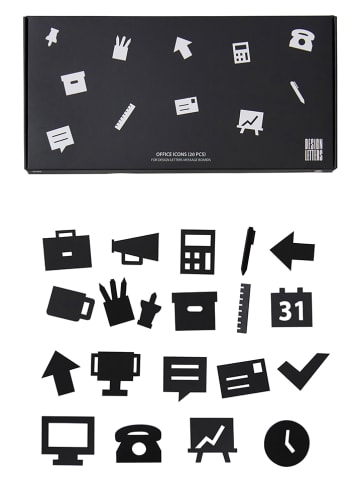 Design Letters Symbole "Office Icons" w kolorze czarnym do tablicy