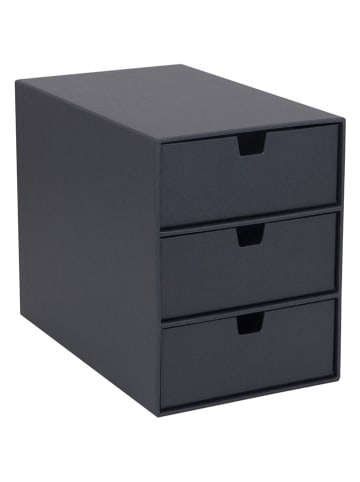 BigsoBox Pudełko "Ingid" w kolorze antracytowym z szufladami - 16 x 20,5 x 25 cm
