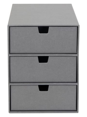 BigsoBox Pudełko "Ingid" w kolorze jasnoszarym z szufladami - 16 x 20,5 x 25 cm