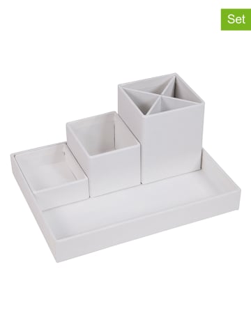 BigsoBox 4-częściowy zestaw biurkowy "Lena" w kolorze białym