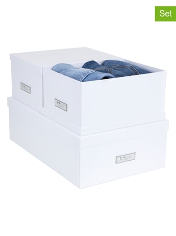 BigsoBox 3er-Set: Aufbewahrungsboxen "Inge" in Weiß