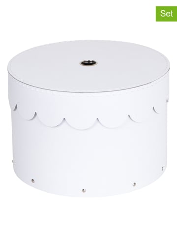 BigsoBox Pudełka (2 szt.) "Wilma" w kolorze białym