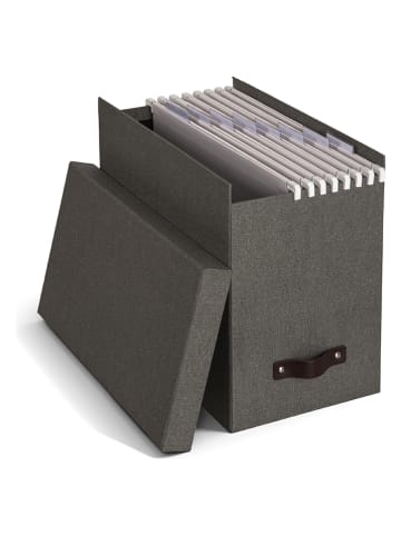 BigsoBox Pudełko w kolorze szarym na teczki - DIN A4