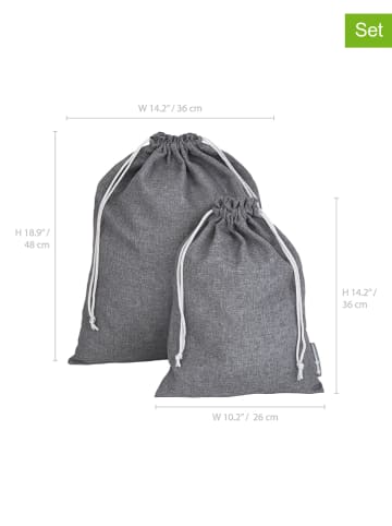 BigsoBox 2-delige set: waszakken "Laundry" grijs