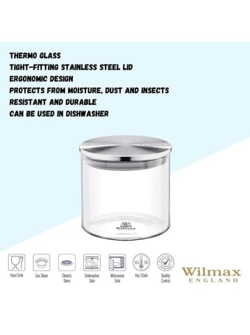 Wilmax Vorratsglas in Transparent/ Silber - 600 ml