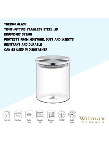 Wilmax Vorratsglas in Transparent/ Silber - 760 ml