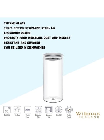 Wilmax Vorratsglas in Transparent/ Silber - 1,3 l