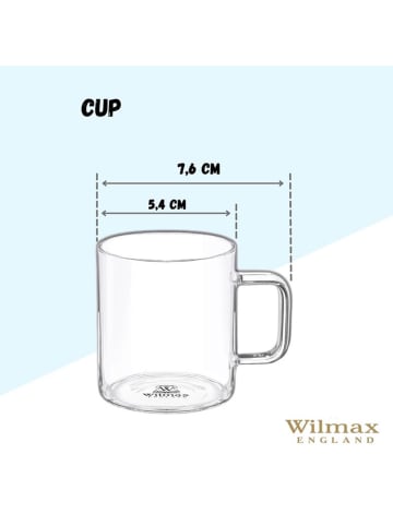 Wilmax 6-delige set: glazen transparant - 100 ml