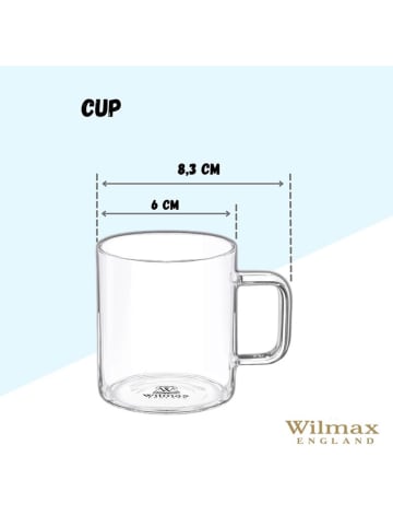 Wilmax 6-delige set: glazen transparant - 160 ml