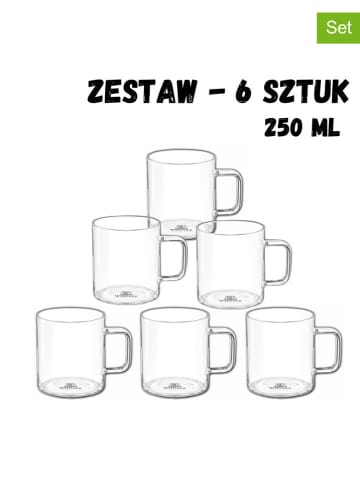 Wilmax 6-delige set: glazen transparant - 250 ml