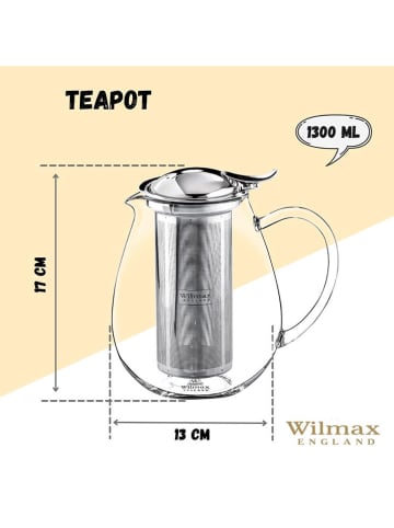 Wilmax Teekanne in Transparent - 1,3 l