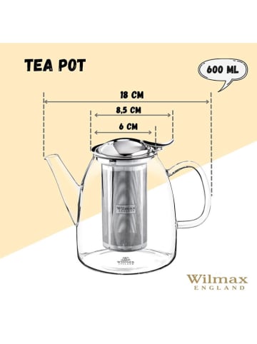 Wilmax Teekanne in Transparent - 600 ml
