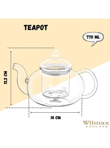 Wilmax Teekanne in Transparent - 770 ml