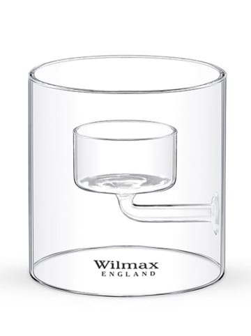Wilmax Theelichthouder transparant - (H)9 x Ø 9 cm