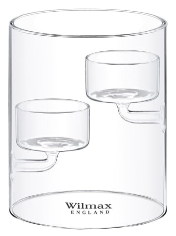 Wilmax Theelichthouder transparant - (H)12 x Ø 10 cm