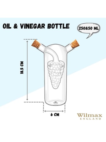 Wilmax Olie- en azijndispender transparant