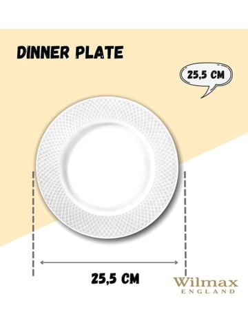 Wilmax 2-delige set: dinerborden wit - Ø 25,5 cm