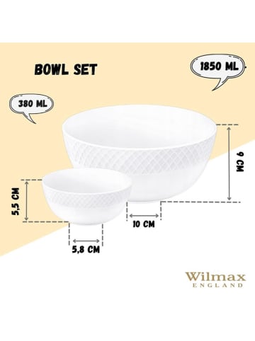 Wilmax 7-częściowy zestaw w kolorze białym