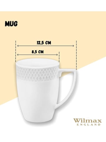 Wilmax 2-delige set: mokken wit - 450 ml