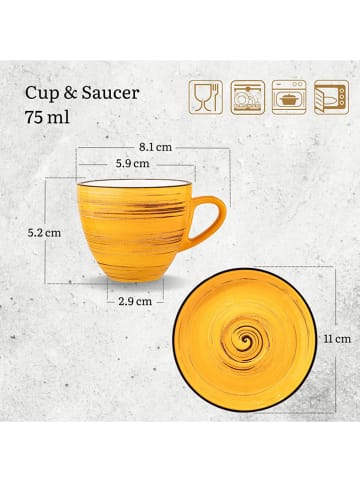 Wilmax Filiżanka w kolorze żółtym do espresso - 75 ml