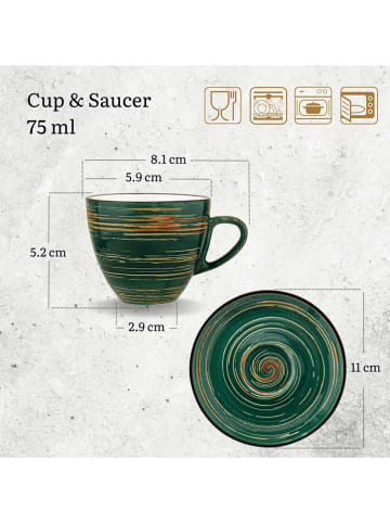 Wilmax Espressotasse in Grün - 75 ml