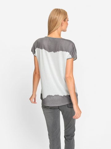 Heine Shirt in Grau/ Weiß