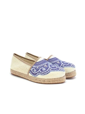 Calceo Espadrilles in Creme/ Dunkelblau