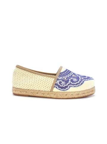 Calceo Espadrilles in Creme/ Dunkelblau