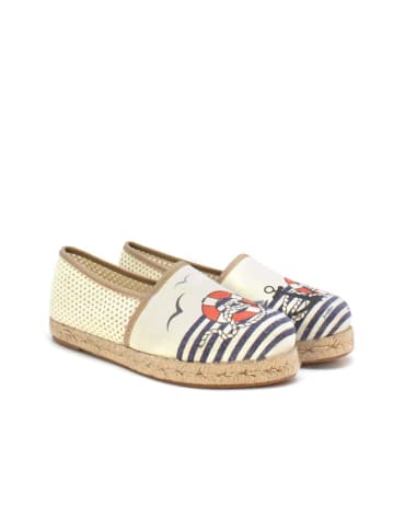 Calceo Espadrilles donkerblauw/crème