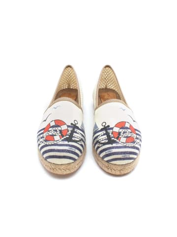 Calceo Espadrilles in Dunkelblau/ Creme