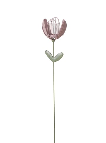 Boltze 3er-Set: Gartenstäbe "Fleura" in Rosa/ Creme - (H)100 cm