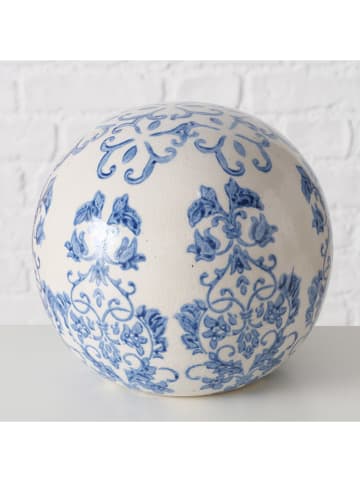 Boltze Decoratieve bal "Martha" wit/lichtblauw - Ø 16 cm