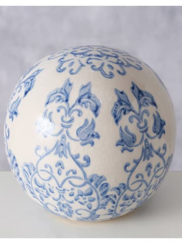 Boltze Decoratieve bal "Martha" wit/lichtblauw - Ø 10 cm