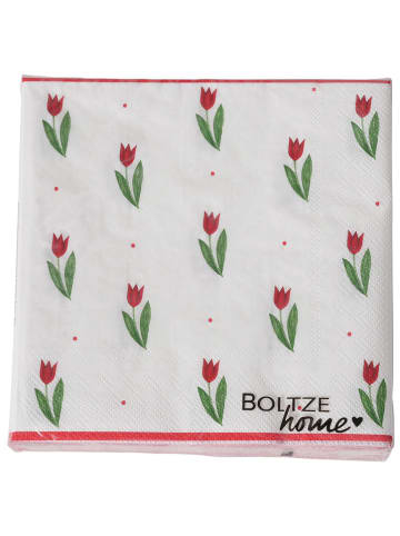 Boltze 2-delige set: servetten "Danique" wit/groen/lichtroze - 2x 20 stuks