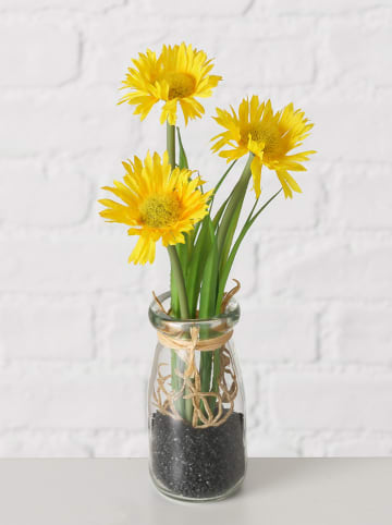 Boltze 2-częściowy zestaw sztucznych kwiatów w kolorze biało-żółtym - wys. 23 cm