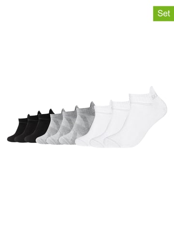 Skechers 9-delige set: sokken in zwart/grijs/wit