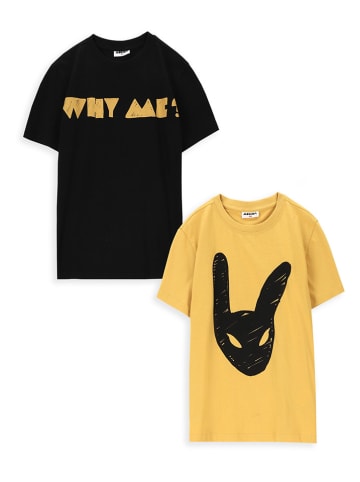 MOKIDA 2-delige set: shirts zwart/geel