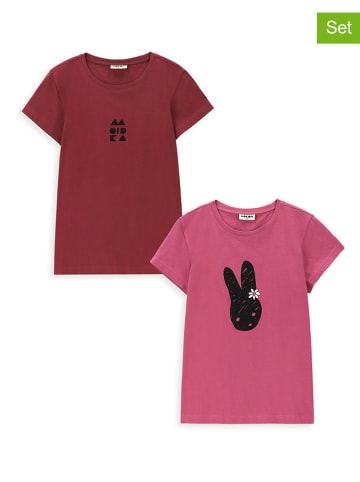 MOKIDA 2-delige set: shirts rood/roze