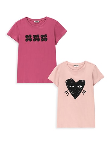 MOKIDA 2-delige set: shirts roze/lichtroze