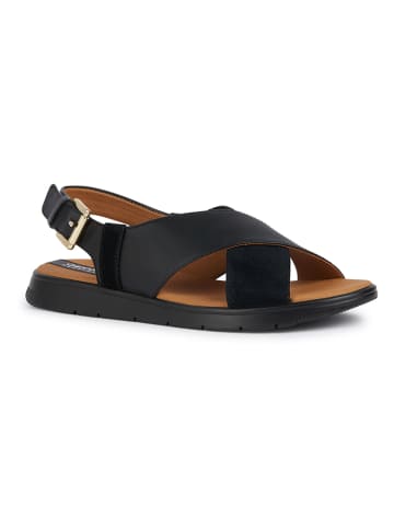 Geox Skórzane sandały "Dandra" w kolorze czarnym