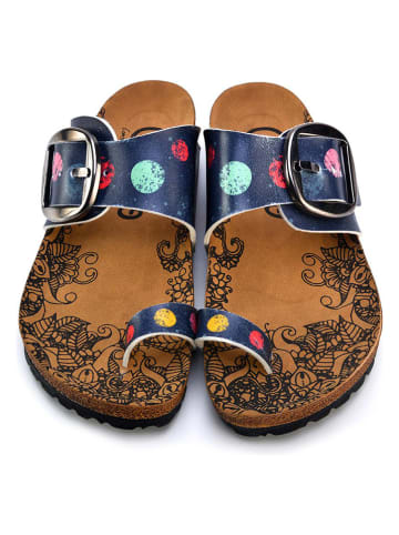 Calceo Teenslippers donkerblauw/meerkleurig