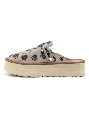 Calceo Clogs in Beige/ Schwarz