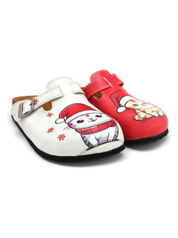 Calceo Clogs wit/rood