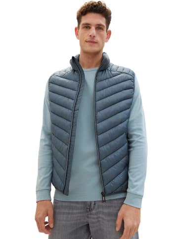 Tom Tailor Doorgestikte bodywarmer lichtblauw