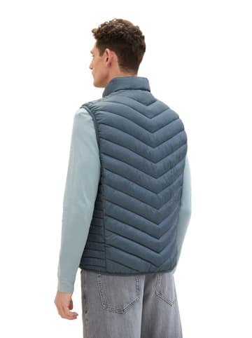 Tom Tailor Doorgestikte bodywarmer lichtblauw