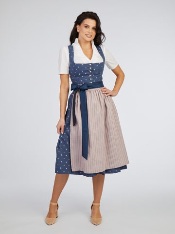 Turi Landhaus Dirndl in Dunkelblau/ Rosé