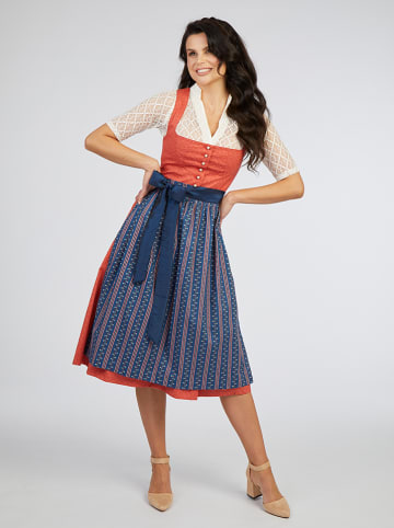 Turi Landhaus Dirndl koraalrood/donkerblauw